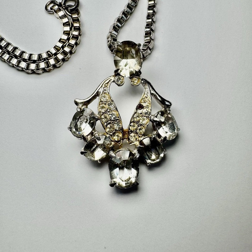 Joseph Wiesner Vintage Rhinestone Necklace Rare Jewelry Collectible 1940s‎ NY